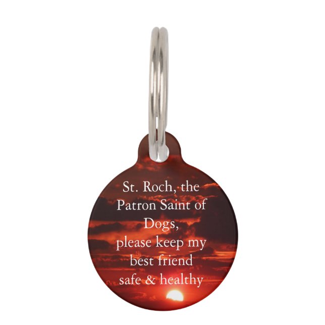 Médaillon Pour Animaux Saint Roch, Saint Patron des Chiens (Devant)