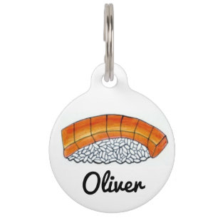 Médaillon Pour Animaux Saumon orange Nigiri Poisson cru Sushi Japonais Al