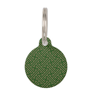 Médaillon Pour Animaux Sayagata motif, japonais, vert et or