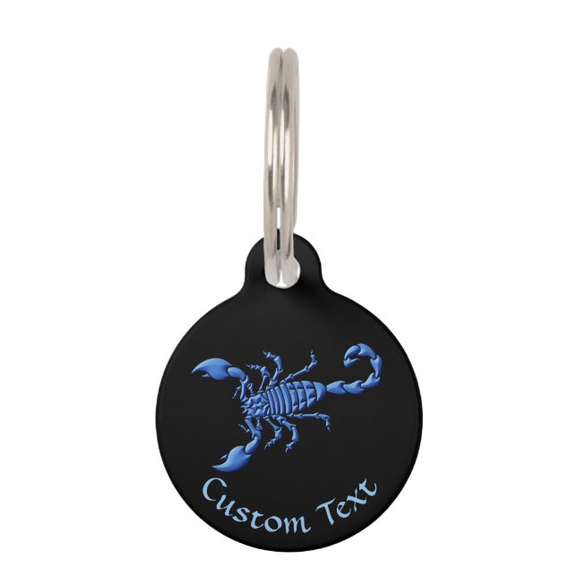 Médaillon Pour Animaux Scorpion bleu (Devant)