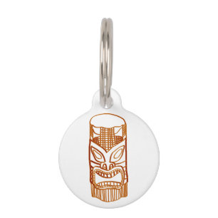 Médaillon Pour Animaux Sculpture Thunder_Cove en Tiki d'or