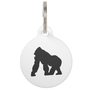 Médaillon Pour Animaux Silhouette de Gorille