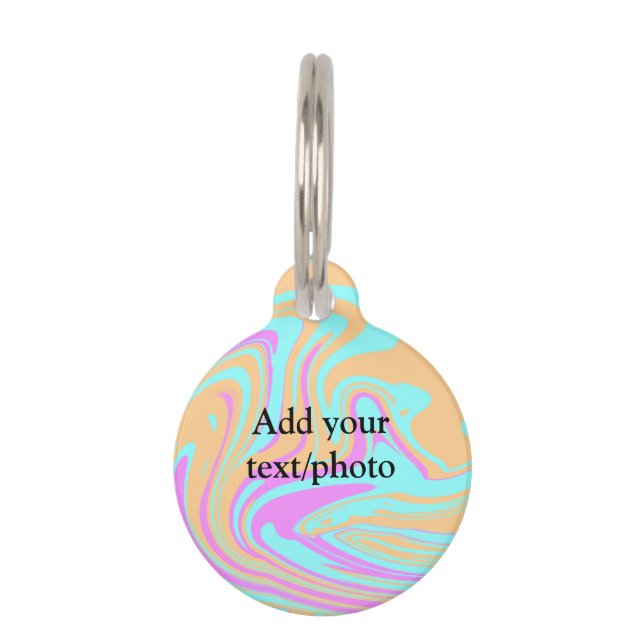 Médaillon Pour Animaux Simple acrylic pour marble add your text name cust (Devant)