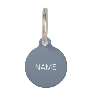 Médaillon Pour Animaux Simple ardoise gris personnalisé nom contact Info