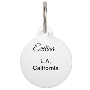 Médaillon Pour Animaux Simple minimum ajouter votre nom texte place ville