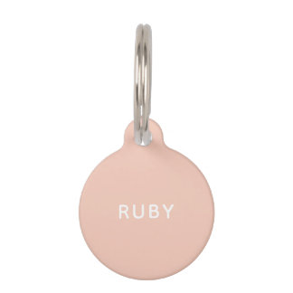 Médaillon Pour Animaux Simple rose minimaliste étiquette de chien