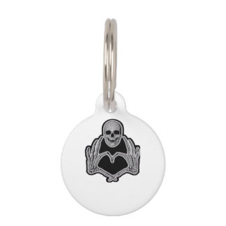 Médaillon Pour Animaux Skeleton Heart Hands Classic