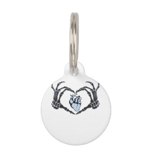 Médaillon Pour Animaux Skeleton Heart Mains Design Classique Pour Hallowe