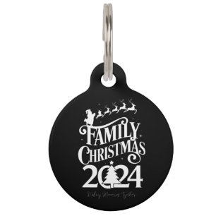 Médaillon Pour Animaux Souvenirs de Noël en famille 2024 ensemble assorti