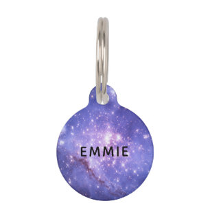 Médaillon Pour Animaux Space Stars Galaxy Nom personnalisé