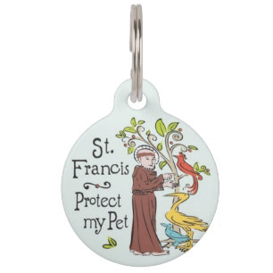Médaillon Pour Animaux St Francis protègent mon étiquette