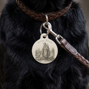 Médaillon Pour Animaux St. Roch Patron des Chiens Tag d'identification po