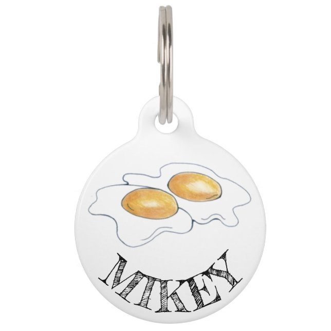 Médaillon Pour Animaux Sunnyside Up Fried Breakfast Oeufs Sunny Side Oeuf (Devant)
