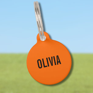 Médaillon Pour Animaux Sunset Orange Nom moderne   Minimaliste tendance