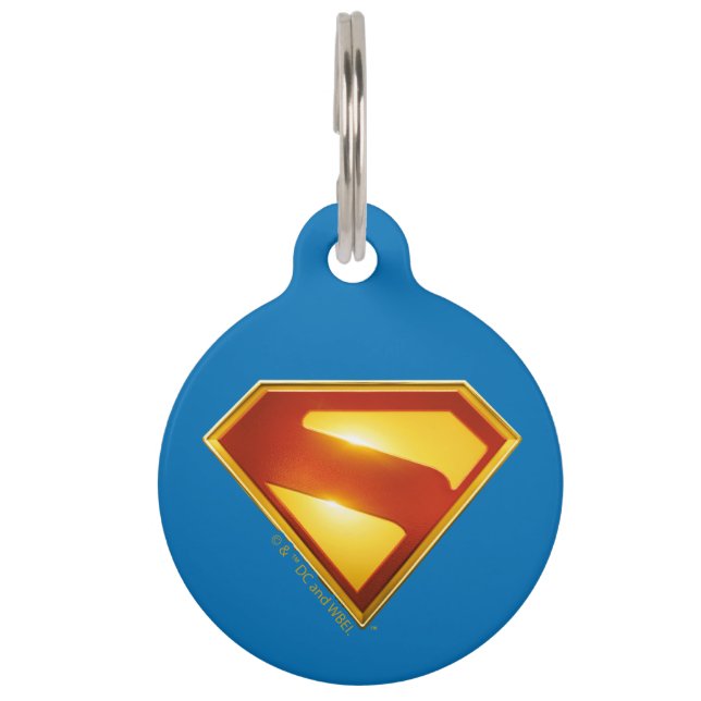 Médaillon Pour Animaux Superman Golden S Shield brillance (Devant)