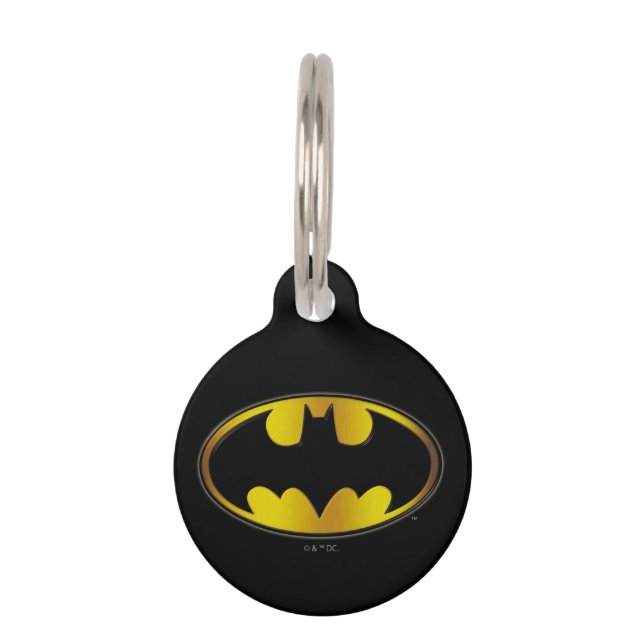 Médaillon Pour Animaux Symbole Batman | Logo de dégradé ovale (Devant)