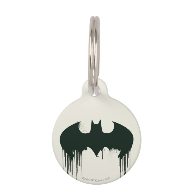 Médaillon Pour Animaux Symbole Batman | Logo Spraypaint (Devant)