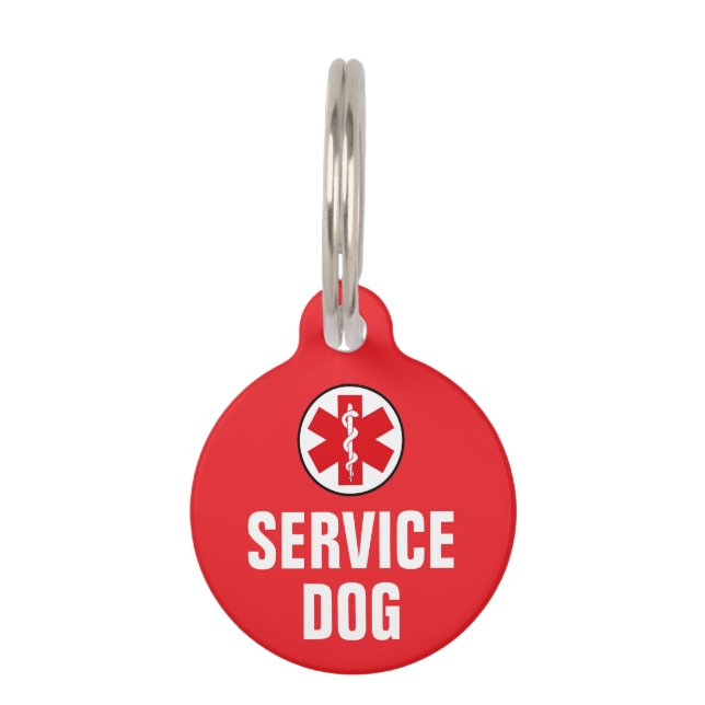 Médaillon Pour Animaux Symbole d'alerte médicale animale pour chien d'ass (Devant)