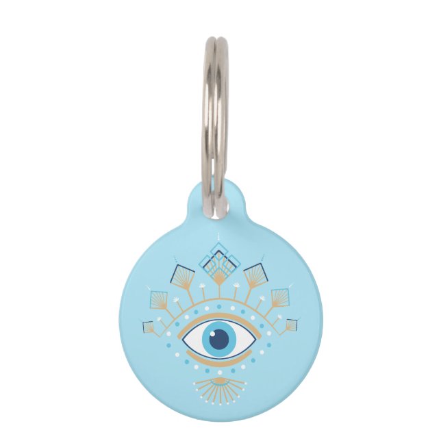 Médaillon Pour Animaux Symbole de protection turc des yeux mal grecs déco (Devant)
