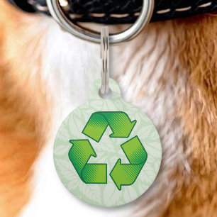 Médaillon Pour Animaux Symbole de recyclage