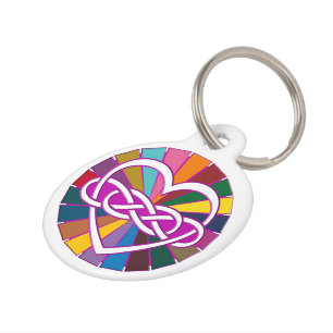 Médaillon Pour Animaux Symbole double Infinité Coeur brillant coloré