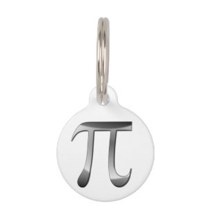 Médaillon Pour Animaux Symbole Pi Argent brillant