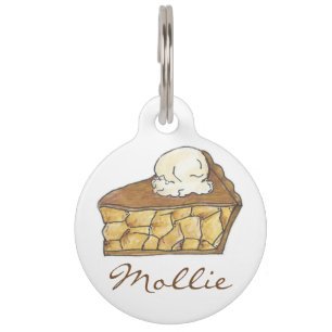 Médaillon Pour Animaux Tag Apple Pie a la Mode Slice Dessert Pet Dog