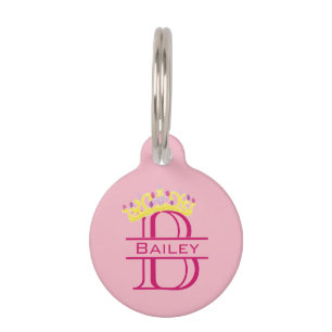 Médaillon Pour Animaux Tag Couronne Princesse ID