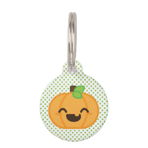 Médaillon Pour Animaux Tag de chien Citrouille Kawaii Jack-o'-lantern