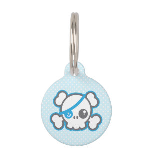 Médaillon Pour Animaux Tag de chien de tête de pirate de Kawaii