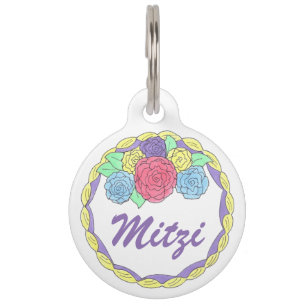 Médaillon Pour Animaux Tag de gâteau de fleur de givre