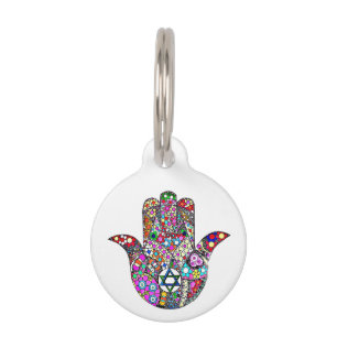 Médaillon Pour Animaux Tag de marionnettes juives Hamsa