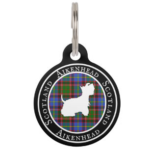 Médaillon Pour Animaux Tartan à tête d'Aikenhead et Chien écossais Person