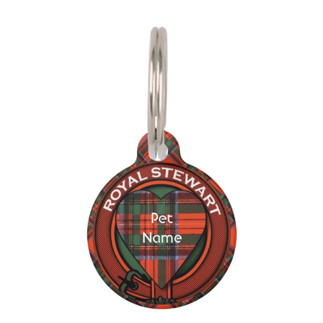Médaillon Pour Animaux Tartan royal d'écossais de plaid de clan de (Devant)