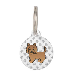 Médaillon Pour Animaux Terrier Cairn Rouge Chien de Dessin Animé Mignon &