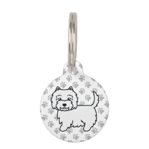 Médaillon Pour Animaux Térrier West Highland blanc Chien mignon & Infos s