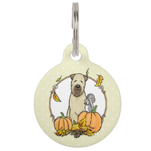 Médaillon Pour Animaux Terrier Wheaten d'automne (wheaten 1b2) Citrouille