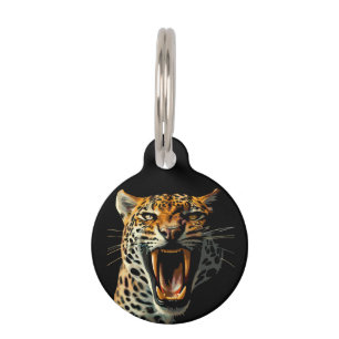 Médaillon Pour Animaux Tête d'attaque du léopard