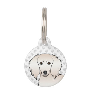 Médaillon Pour Animaux Tête de chien cartoon mignon teckel à poils longs