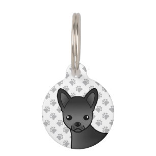 Médaillon Pour Animaux Tête de chien de dessin animé Chihuahua à poil lis