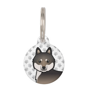 Médaillon Pour Animaux Tête de chien de dessin animé Husky sibérien gris 