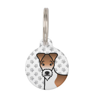 Médaillon Pour Animaux Tête de chien mignonne de Fox Terrier à fil poil e