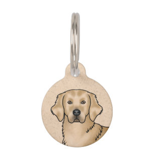 Médaillon Pour Animaux Tête de chien Retriever doré jaune Portrait mignon