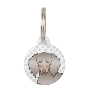 Médaillon Pour Animaux Tête de chienne teckel Isabella et tan aux longs p