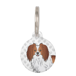 Médaillon Pour Animaux Tête et pattes de chien Phalène de dessin animé ro