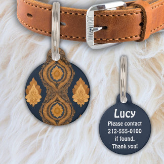 Médaillon Pour Animaux Thai Silk s'inspire de patters en or