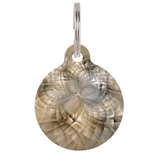 Médaillon Pour Animaux Tons Terre Abstrait Art fractal moderne Texture (Devant)