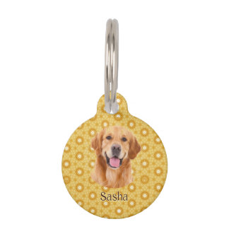 Médaillon Pour Animaux "Toujours élégant Stylish Golden Retriever Floral 