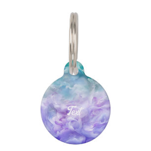 Médaillon Pour Animaux Tourbillon de nuage bleu et violet
