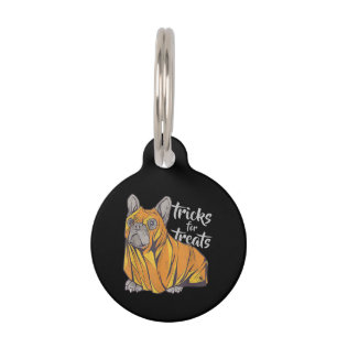 Médaillon Pour Animaux Tours de bulldog pour des friandises Cute Hallowee
